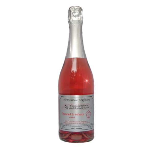 Sekt Extra Dry 0,75 Liter Rosé Sonderausstattung - mit eigenem Etikett